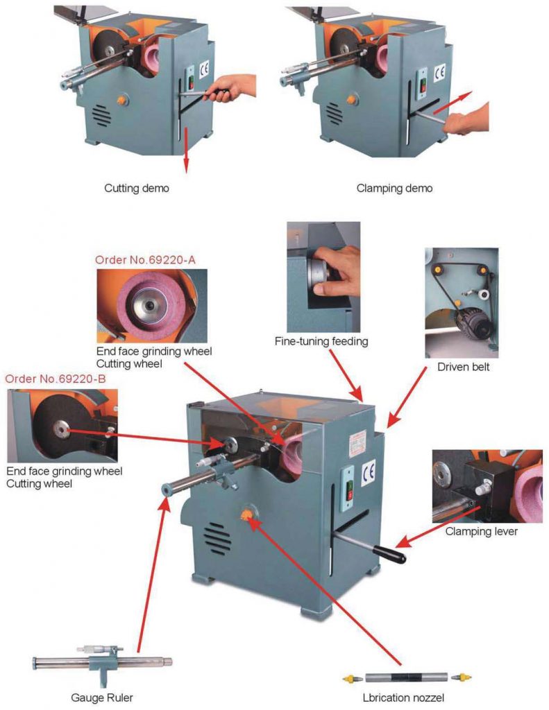 Pin cutting off and grinding machine